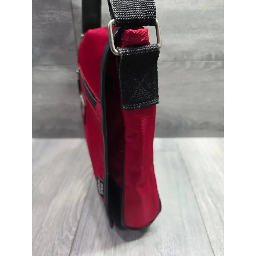 Polo Sport Ralph Lauren Red Black Messenger Bag Adjustable Strap Y2K B000785